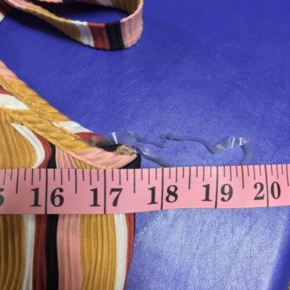 Wild Fable Size Medium Sleeveless Striped Jumpsuit Cropped Wide Legs Mod - Picture 9 of 11